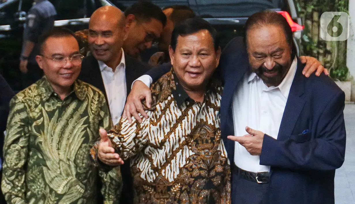 Surya Paloh juga mengatakan, Partai Nasdem siap untuk masuk koalisi pemerintah baru di bawah Prabowo-Gibran. (Liputan6.com/Herman Zakharia)