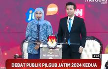 VIDEO: Emil Pamer Khofifah Gubernur Terbaik di Debat Pilgub, Arumi Beri Tanda 'Love