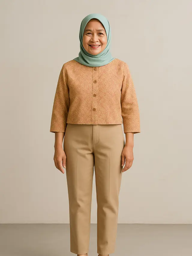 Model Outer Batik Apa yang Cocok untuk Ibu-ibu 50 Tahunan/Ilustrasi gambar AI