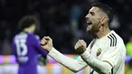 Pemain AS Roma, Lorenzo Pellegrini merayakan gol kedua timnya dalam pertandingan sepak bola Serie A Italia melawan Salernitana di Stadion Arechi, Salerno, Italia, Senin 29 Januari 2024 atau Selasa 30 Januari dini hari Waktu Indonesia Barat. (Alessandro Garofalo/LaPresse via AP)