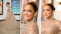 Pesona Jennifer Lopez Kenakan Gaun Transparan di Pemutaran Film Shotgun Wedding (AFP Photo)
