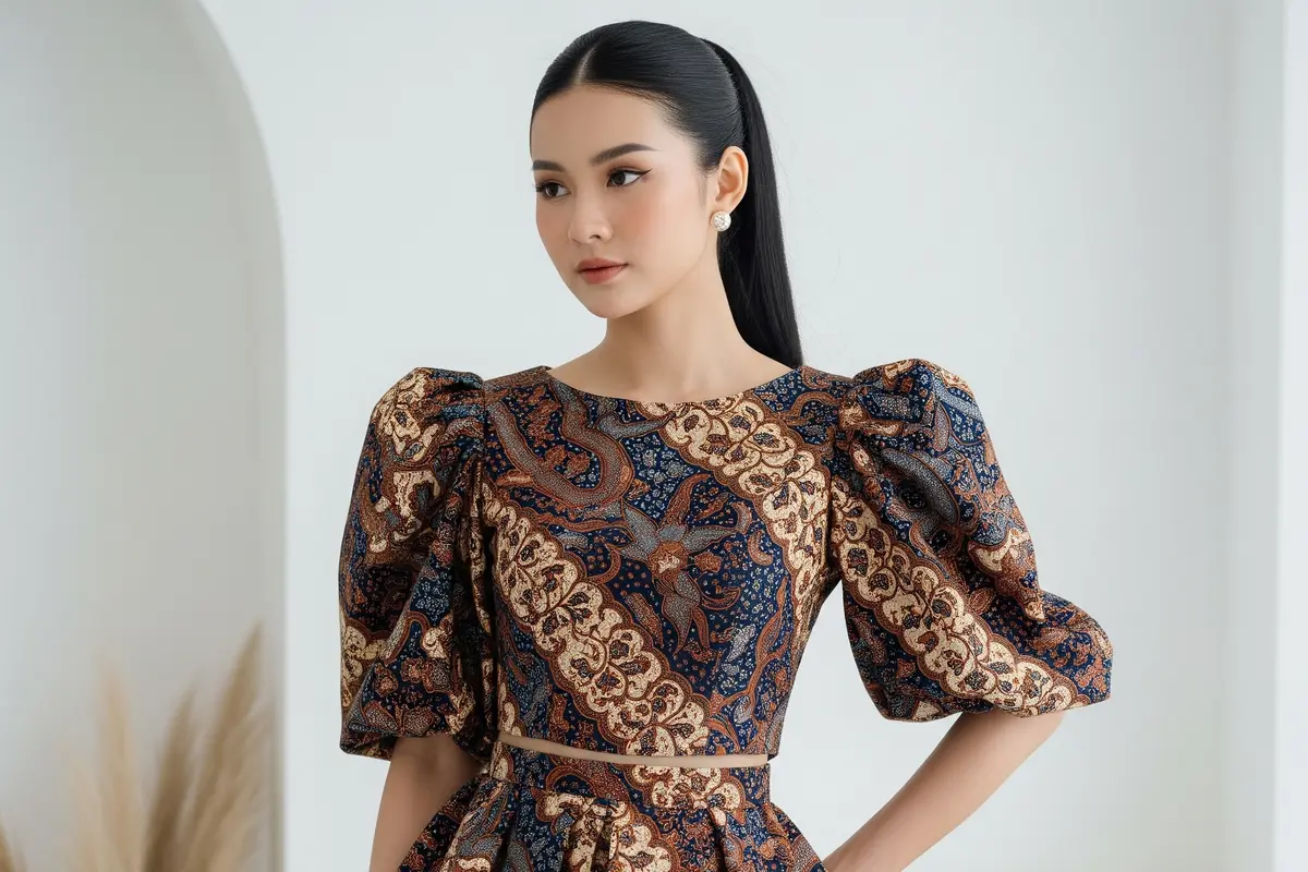 9 Model Batik Lengan Puff Volume Formal, Tampil Anggun dan Modern
