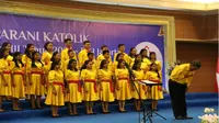 lomba Paduan Suara Gerejani (Pesparani) Katolik Nasional III 2023 di Jakarta International Expo (JIExpo), Jakarta Pusat, pada Minggu (29/10/2023). (Istimewa)