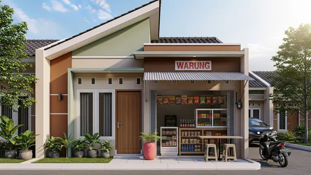 10 Inspirasi Rumah 6x14 dengan Warung Depan, Desain Gabungan Hunian dan Usaha