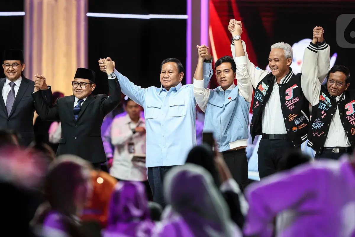 Bagaimana elektabilitas ketiga paslon nomor urut 01 Anies Baswedan-Muhaimin Iskandar, nomor urut 02 Prabowo Subianto-Gibran Rakabuming Raka, dan nomor urut 03 Ganjar Pranowo-Mahfud Md pada H-1 Pemilu 2024?