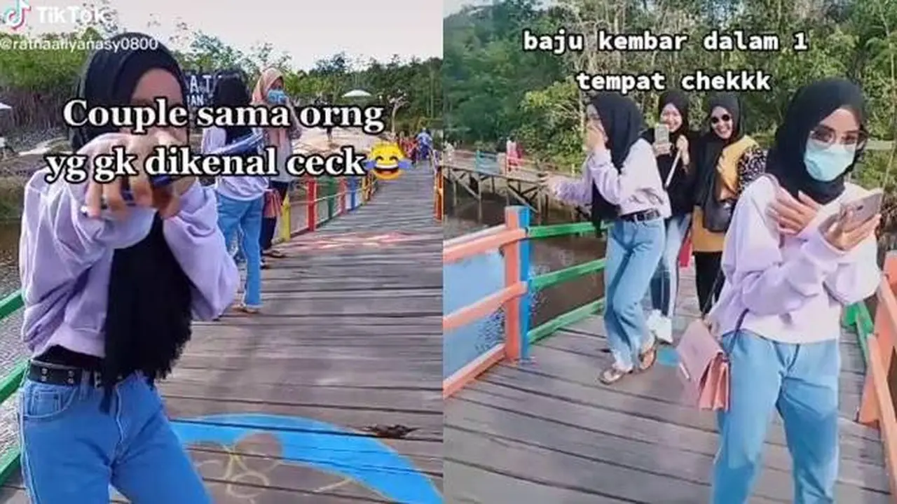 Viral Video Wanita Ketemu 'Kembaran' Dari Kepala Sampai Kaki Ini Malu Banget