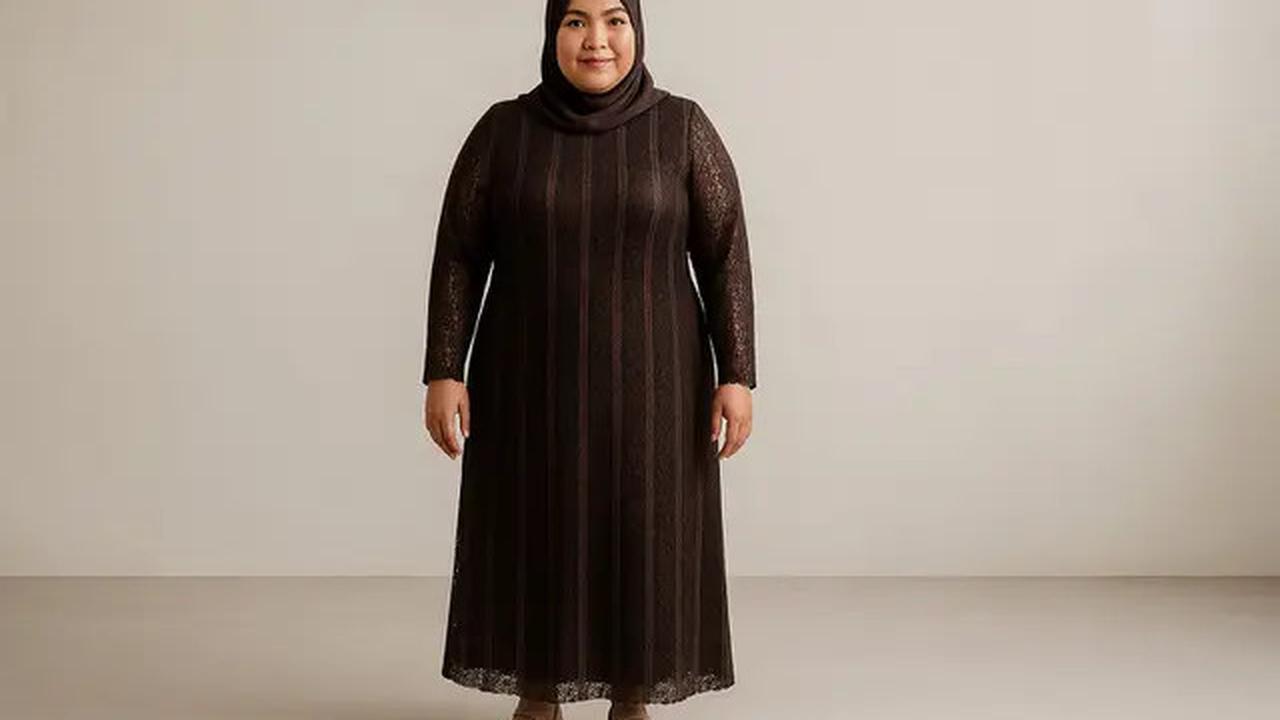 8 Model Dress Brokat untuk Orang Gemuk dan Pendek Berhijab, Pilih Ini Agar Terlihat Proporsional