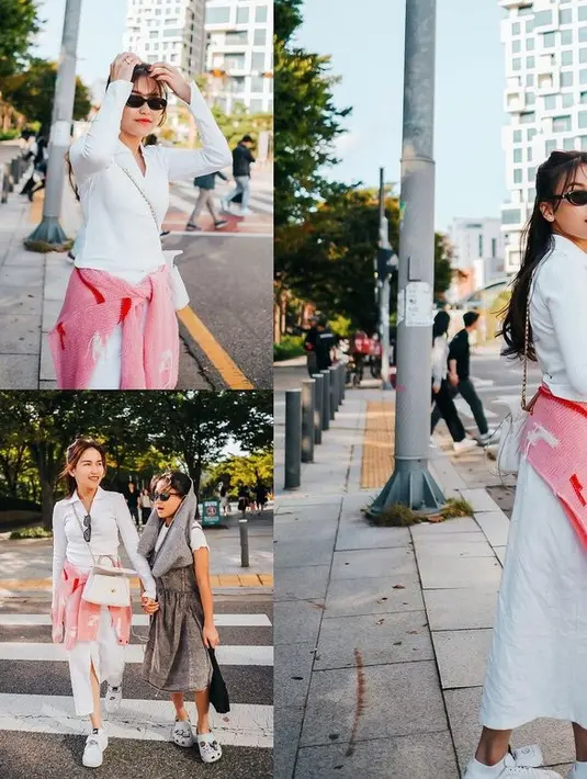 <p>Walaupun usianya masih 10 tahun, namun Bilqis sudah paham dengan fashion. Bahkan ia terlihat tak mati gaya meski di depan kamera. [Foto: Instagram/ayutingting 92]</p>