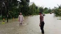 Banjir melanda dua desa di Kabupaten Simeulue, Aceh, usai hujan lebat disertai angin kencang mengguyur wilayah tersebut. (Liputan6.com/ Dok BPBD Simeulue)