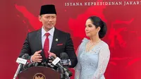 Agus Yudhoyono dilantik Jokowi jadi Menteri Agraria dan Tata Ruang/ Kepala Badan Pertanahan Nasional di Istana Negara. Annisa Pohan setia mendampingi. (Foto: dari Instagram Dhea Lauthner, repost @annisayudhoyono)