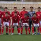 Starter Timnas Indonesia U-23 saat menghadapi Australia dalam laga kedua Grup G Kualifikasi Piala Asia U-23 2022 di Dushanbe, Tajikistan, Jumat (29/10/2021). (Dok. PSSI)