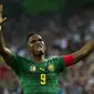 Eto'o saat merayakan gol ke gawang Jerman (JOHN MACDOUGALL / AFP)