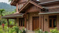 10 Desain Rumah Kampung dengan Dinding Bata Ekspos dan Kayu Jati, Diminati di 2026