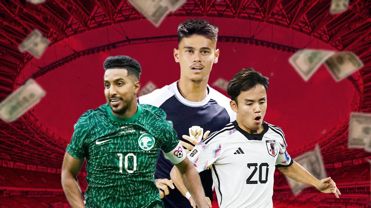 Ilustrasi - Adu Market Value Timnas Indonesia dengan Jepang dan Saudi