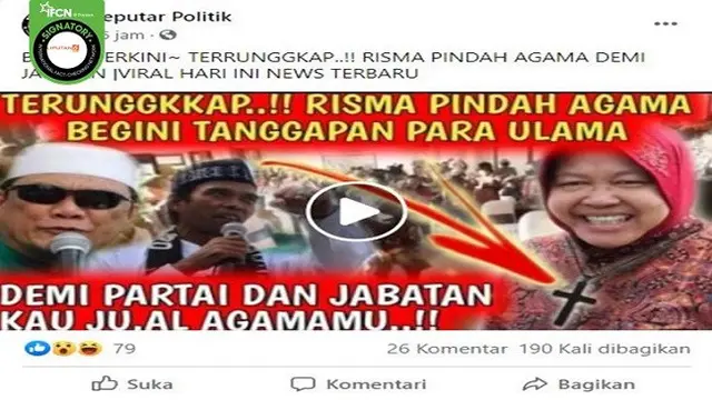Gambar Tangkapan Layar Kabar Hoaks tentang Tri Rismaharini