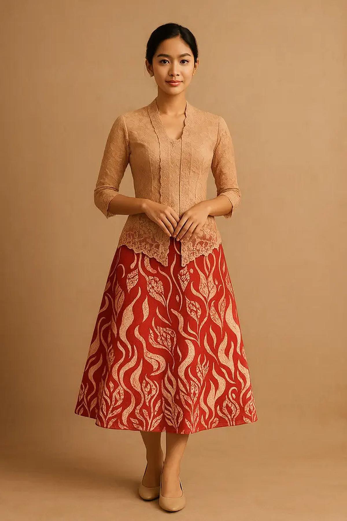 8 Dress Kebaya Rok Batik A-Line Tema Hari Kemerdekaan 17 Agustus 1945 HUT RI ke-80