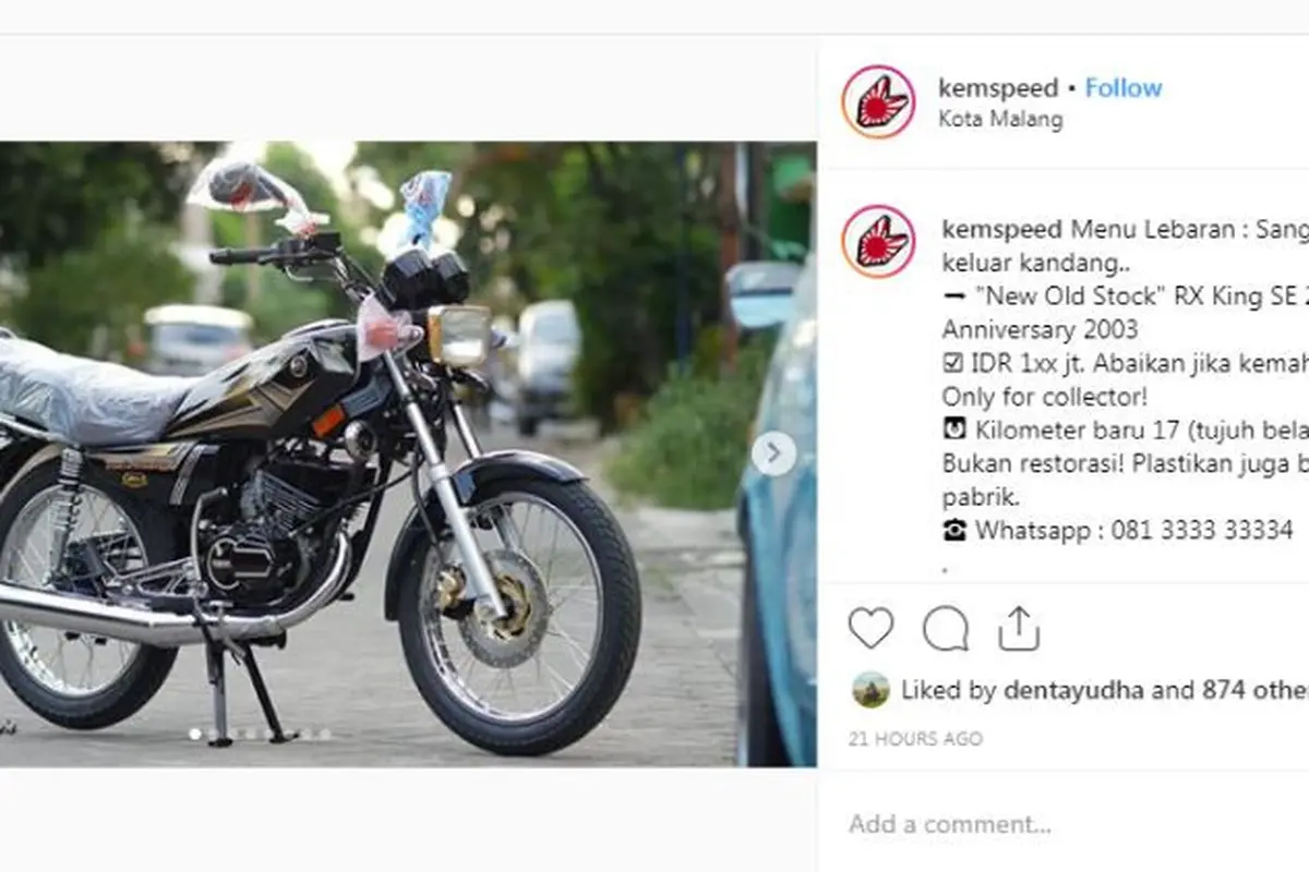 Yamaha RX King Edisi Spesial 20 Tahun Dijual Rp 100 Juta (Foto: Armindra Rais)