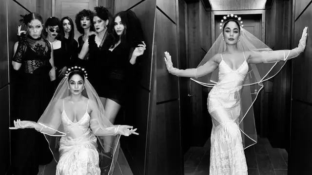 Vannesa Hudgens saat momen bridal shower sebelum ia menikahi tunangannya, Cole Tucker.
