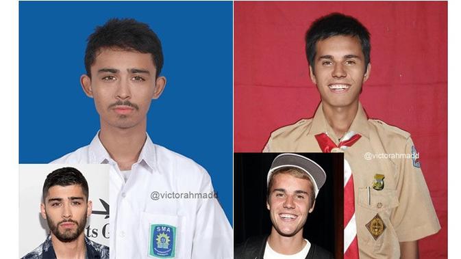 6 Editan Seleb Luar Negeri Pas Foto Pakai Seragam Sekolah 