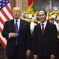 Presiden AS Donald Trump dan Presiden Vietnam Tran Dai Quang (Hoang Dinh Nam/Pool Photo via AP)