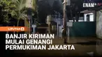 Banjir kiriman mulai menggenangi permukiman warga di Pasar Minggu Lebak, Jalan Masjid Al Makmur, Kelurahan Pejaten Timur, Jakarta Selatan, sejak jumat dini hari. Genangan air memaksa warga meninggalkan rumah mereka dan mengungsi ke lokasi yang lebih ...