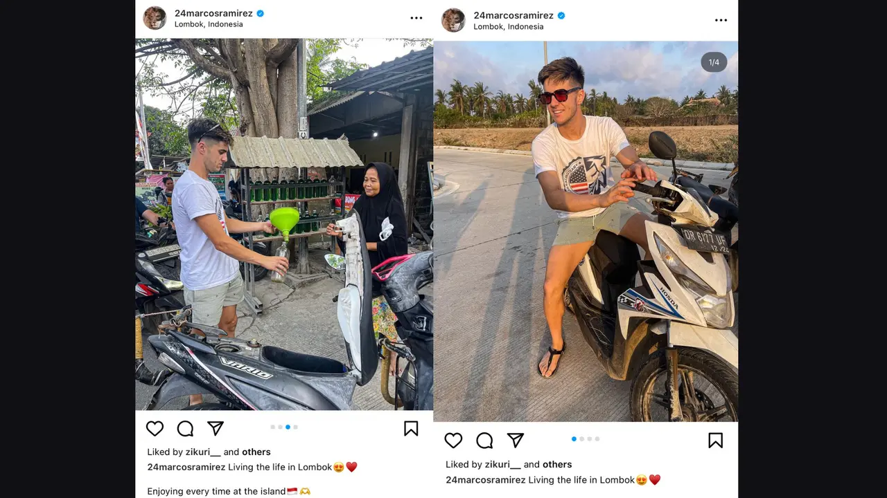 Marcos Ramirez Berlibur di Lombok