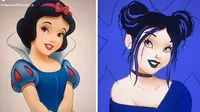 7 Ilustrasi Karakter Putri Disney saat Tampil Edgy, Beda Banget