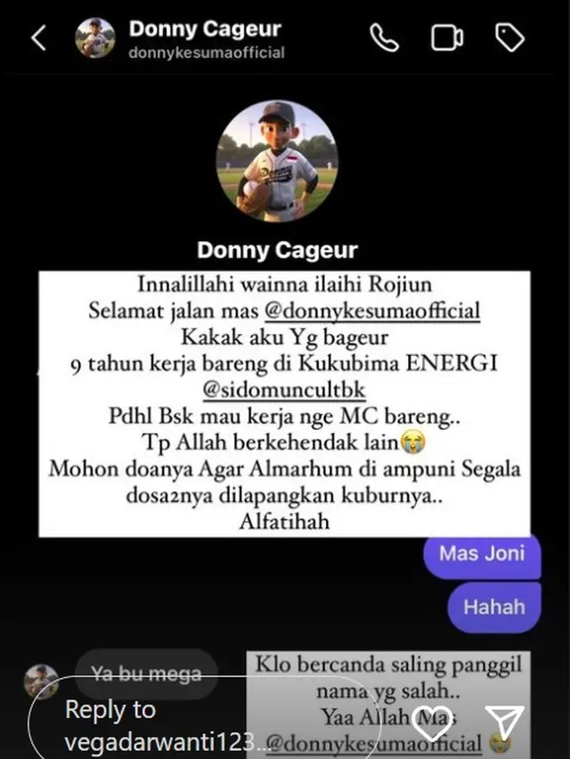 Vega Darwanti Kenang Donny Kesuma