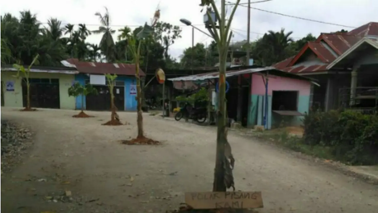 Aksi Warga Riau Protes Jalan Rusak Bikin Tercengang