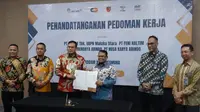 Penandatanganan Domker Dukungan Perbantuan Kodam XVI/Pattimura di wilayah operasional Unit Bisnis Pertambangan (UBP) Nikel Maluku Utara, PT NKA, PT SDA, dan PT Feni Haltim.