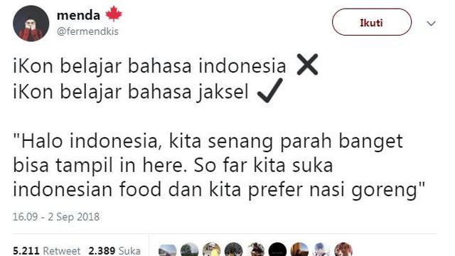 bahasa anak Jaksel (foto: brilio/@fermendkis)