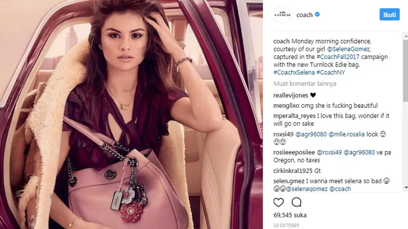 Harga coach selena gomez sale