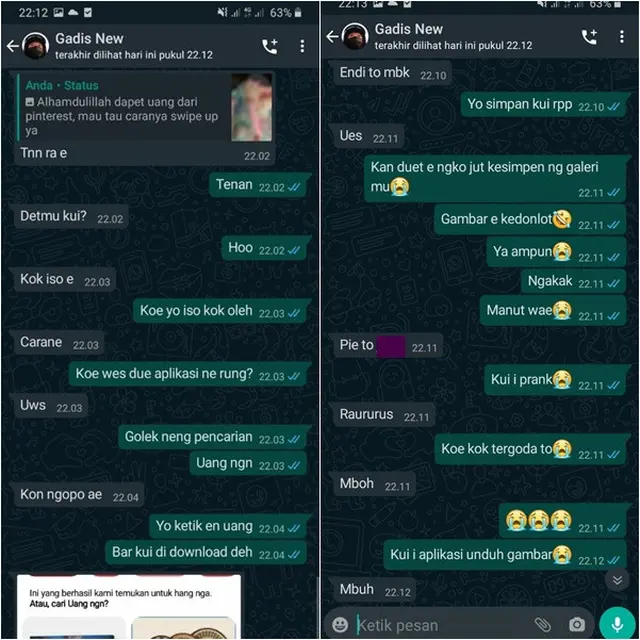 7 Chat Netizen Kena Prank Status Gambar Uang Ini Bikin Tepuk Jidat