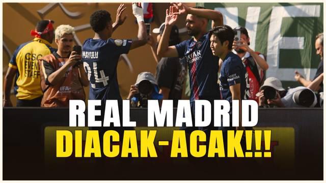 Paris St-Germain (PSG) menghancurkan Real Madrid untuk memastikan tempat di final Piala Dunia Antarklub FIFA melawan Chelsea pada hari Minggu. Di final, PSG sudah ditunggu Chelsea.