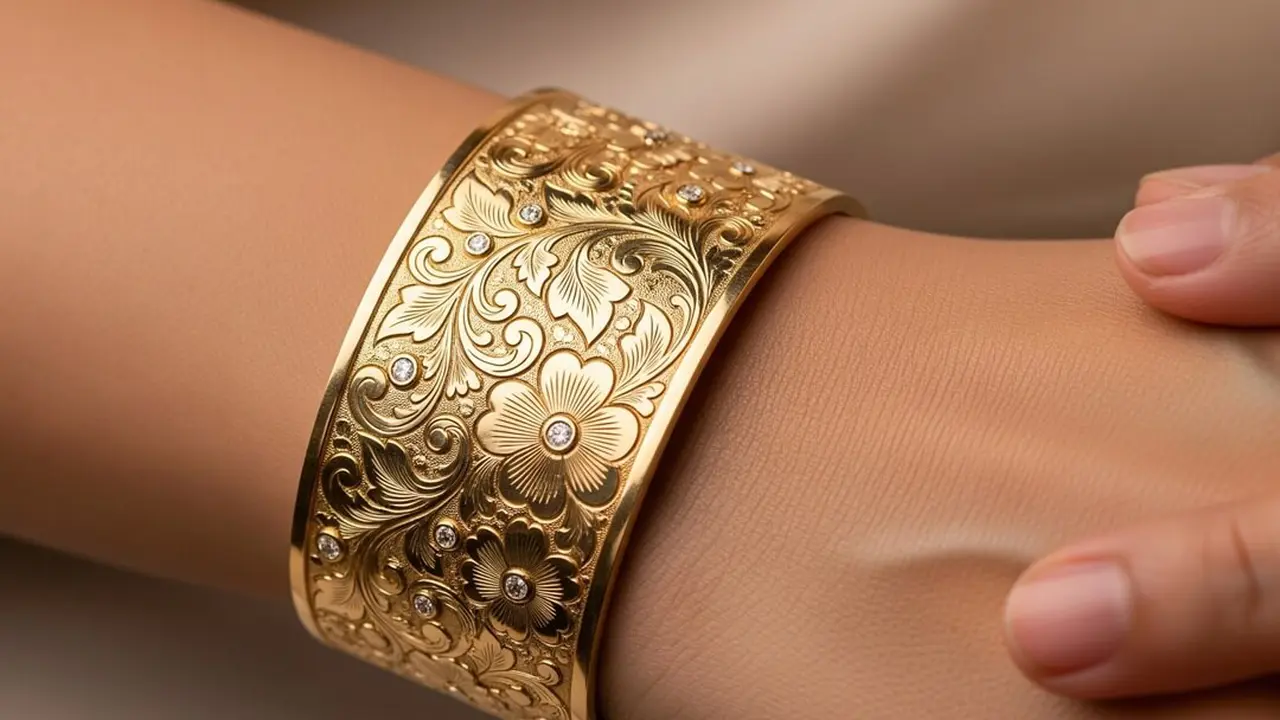 Model Gelang Emas Cuff Tebal