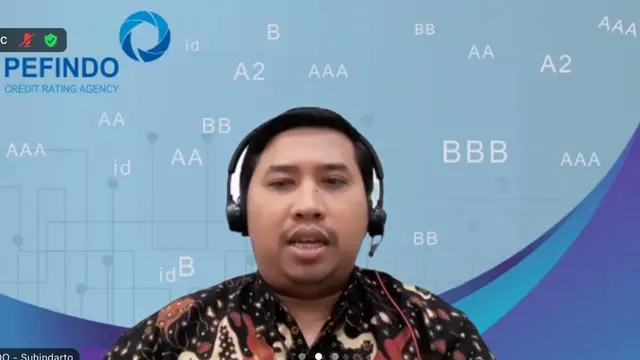 Kepala Divisi Riset Pefindo, Suhindarto saat Konferensi Pers Pefindo, Rabu (15/4/2026). (Foto: Liputan6.com/Tira Santia)