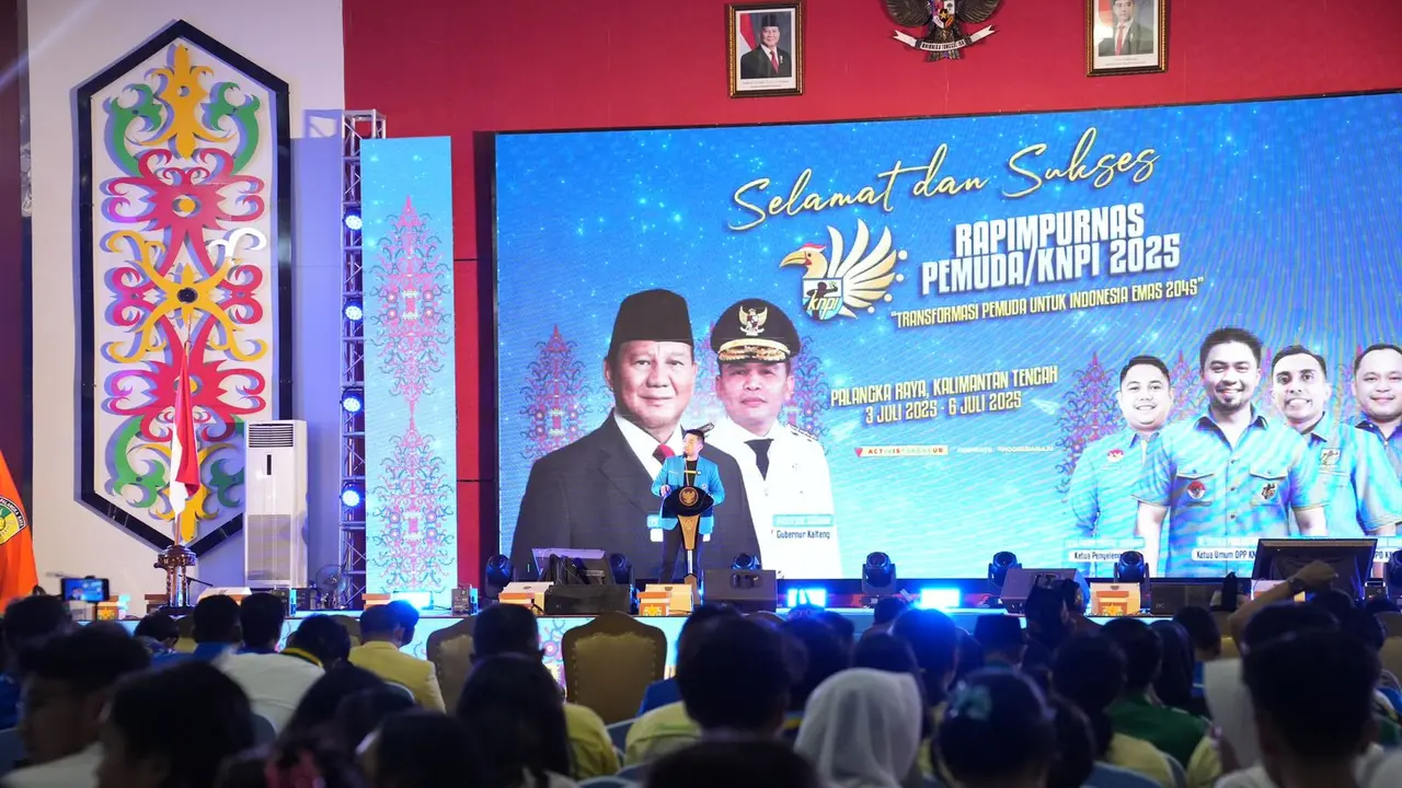 Ketua Umum DPP KNPI, Ryano Panjaitan, dalam Rapat Pimpinan Nasional (Rapimpurnas) Dewan Pengurus Pusat Komite Nasional Pemuda Indonesia (DPP KNPI) di Kalteng, Kamis (3/7/2025) (Istimewa)