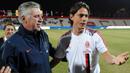 Wajar untuk mengatakan bahwa legenda AC Milan, Filippo Inzaghi merupakan salah satu pemain penting dalam karir manajerial Carlo Ancelotti. Ia tercatat telah bermain sebanyak 332 kali dengan mencetak 161 gol dan 45 assist di bawah asuhan pelatih asal Italia tersebut. (AFP/Franck Fife)