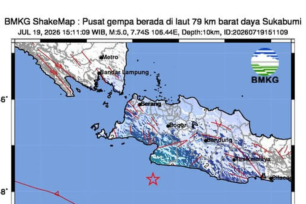 Gempa Sukabumi, Jawa Barat. (Dok. BMKG)