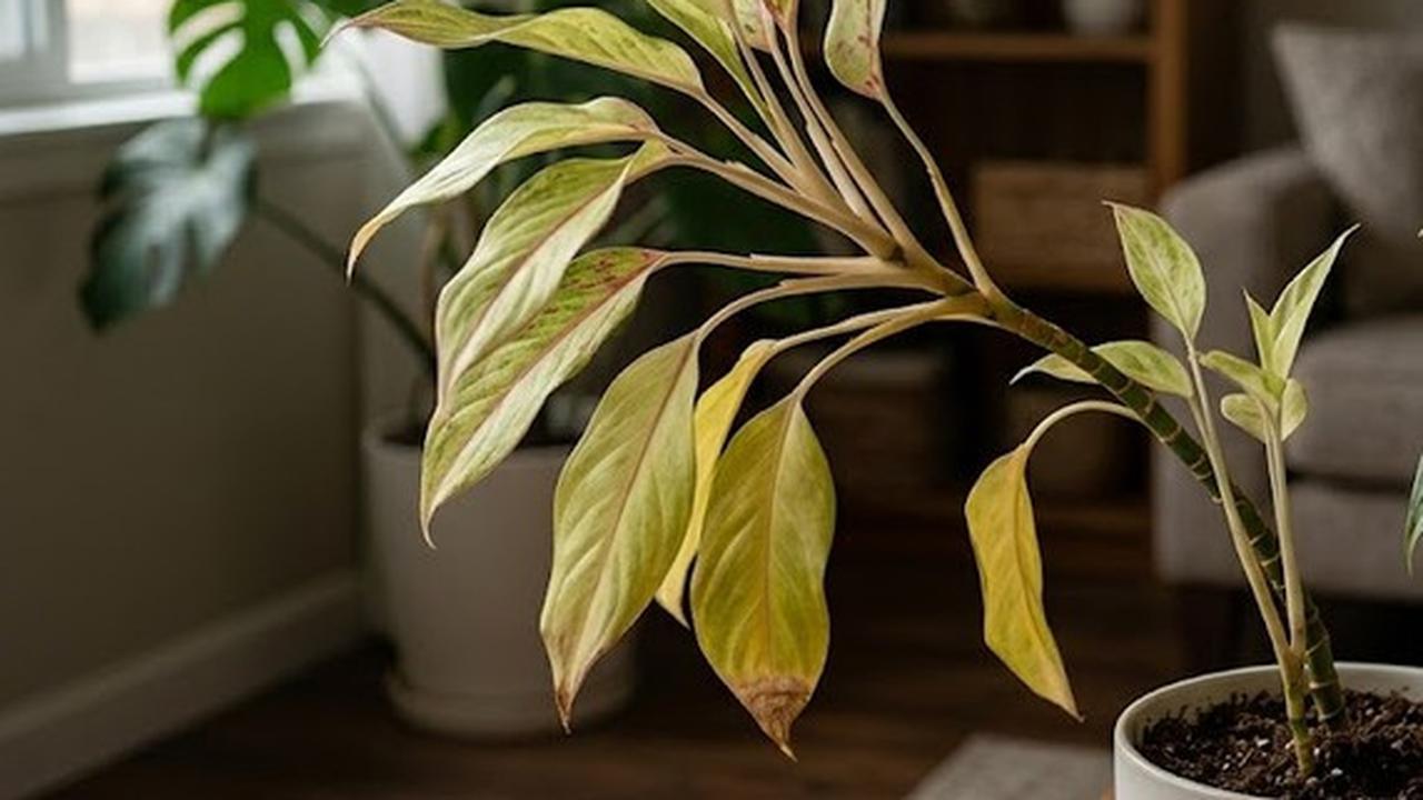 Tanda Aglaonema Kekurangan Cahaya (AI generated)
