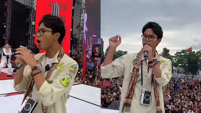 Alam Ganjar kedapatan sangat total menyanyi dangdut koplo di atas panggung.