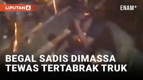VIDEO: Anggota Komplotan Begal di Bogor Diamuk Warga -- Tewas Tertabrak Truk