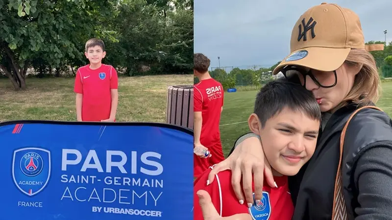 7 Potret Putra Carissa Putri Ikut Summer Camp Sepak Bola di Paris Saint-Germain