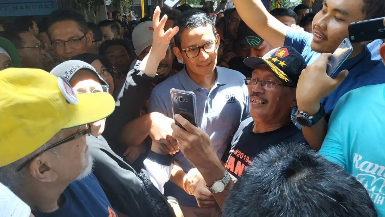 Bakal Cawapres Sandiaga Uno saat menyambangi Medan, Sumatera Utara