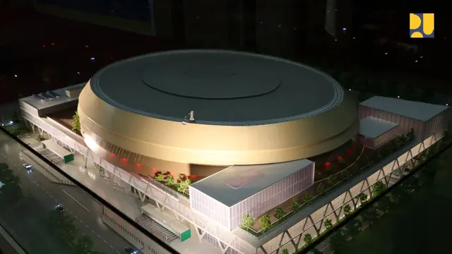 Presiden Joko Widodo (Jokowi) telah melaksanakan topping off Indoor Multifunction Stadium (IMS) kawasan Gelora Bung Karno (GBK), DKI Jakarta, Jumat (13/1/2023). (Dok Kementerian PUPR)