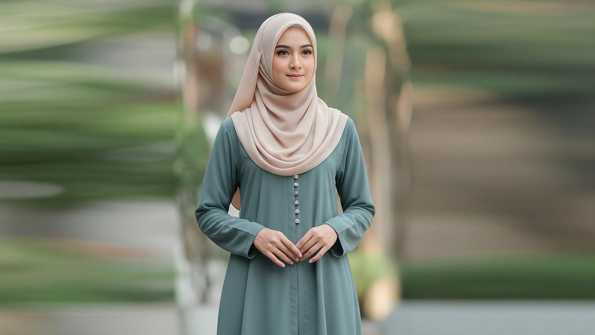 9 Model Gamis Polos ala Baju Kurung Malaysia, Anggun Kesederhanaan dan Tradisi