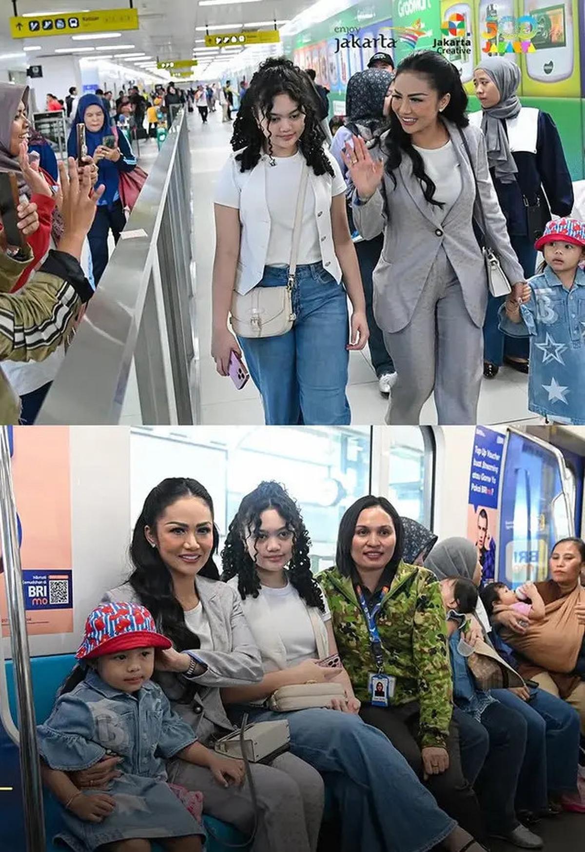 6 Potret Gaya Dua Anak Aurel Hermansyah saat Dimomong Krisdayanti Keliling Jakarta, Ameena Kenakan Dress Rp10 jutaan saat Naik MRT