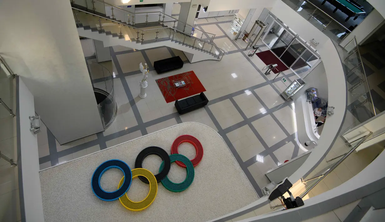 Tampilan interior Pusat Olahraga Olimpiade yang dipilih untuk menjadi markas tim nasional sepak bola Panama pada Piala Dunia 2018 di Saransk, Rusia, Kamis (3/5). (Mladen ANTONOV / AFP)