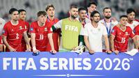 Para pemain Timnas Indonesia berfoto bersama sebagai runner up setelah laga final FIFA Series 2026 melawan Bulgaria di tadion Utama Gelora Bung Karno, Senayan, Jakarta, Senin (30/03/2026). (Bola.com/M Iqbal Ichsan)