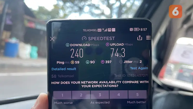 Uji kecepatan internet 5G Telkomsel